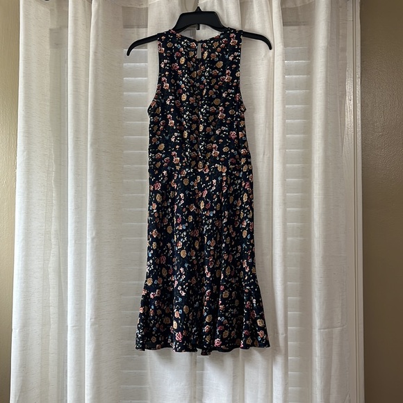 J.Crew Mercantile Vintage Floral Ruched Waist Dress Sz 4 Dark Romantic - Picture 2 of 6